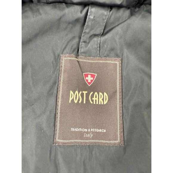 Post Card Women's Medium Black Hooded Fur Trim Puffer Coat - Picture 3 of 16